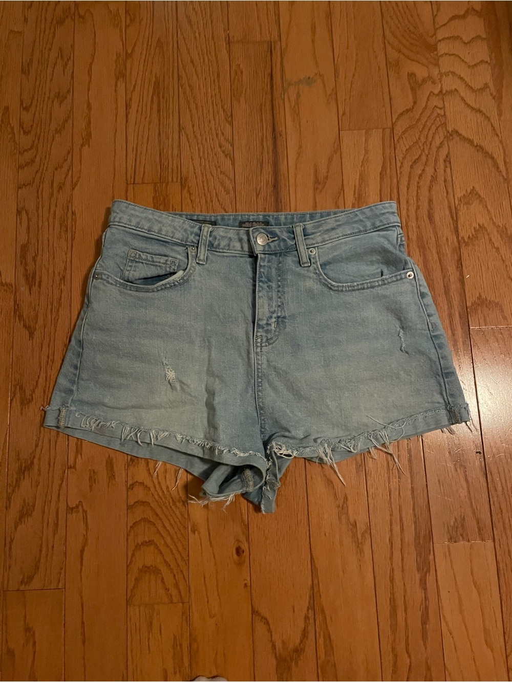 wild fable Light Blue Denim Frayed Hem Shorts